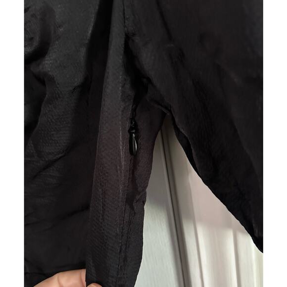 JIGSAW London Black Crinkle V-Neck Dress Dark Fairy Witchy Grunge - Sz 6 - Picture 5 of 6